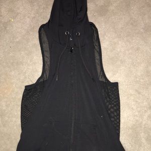 Black athletic zip up tank